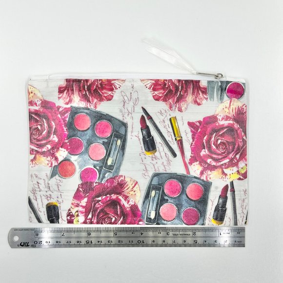 New / Handcrafted - Hand Decorated Cosmetic / Travel Zipper Pouch Bag - Picture 3 of 5